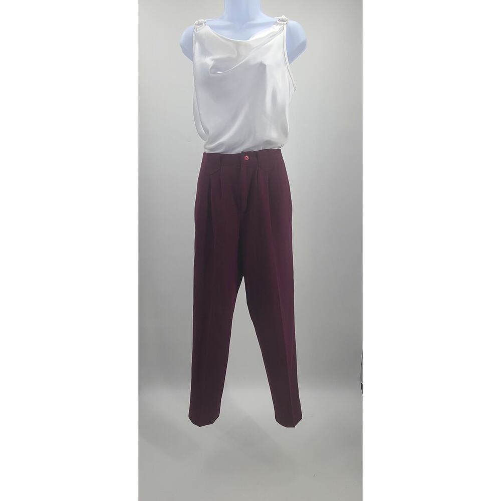 Fundamental Things Petites Vintage Wool pleated pants burgundy Size 4 Preppy